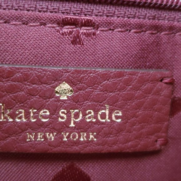 Kate Spade NY Medium Jackson Pebble Leather Cherrywood Red 3 Compartment Satchel - Picture 9 of 16